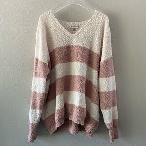 Knox Rose V-Neck Striped Sweater